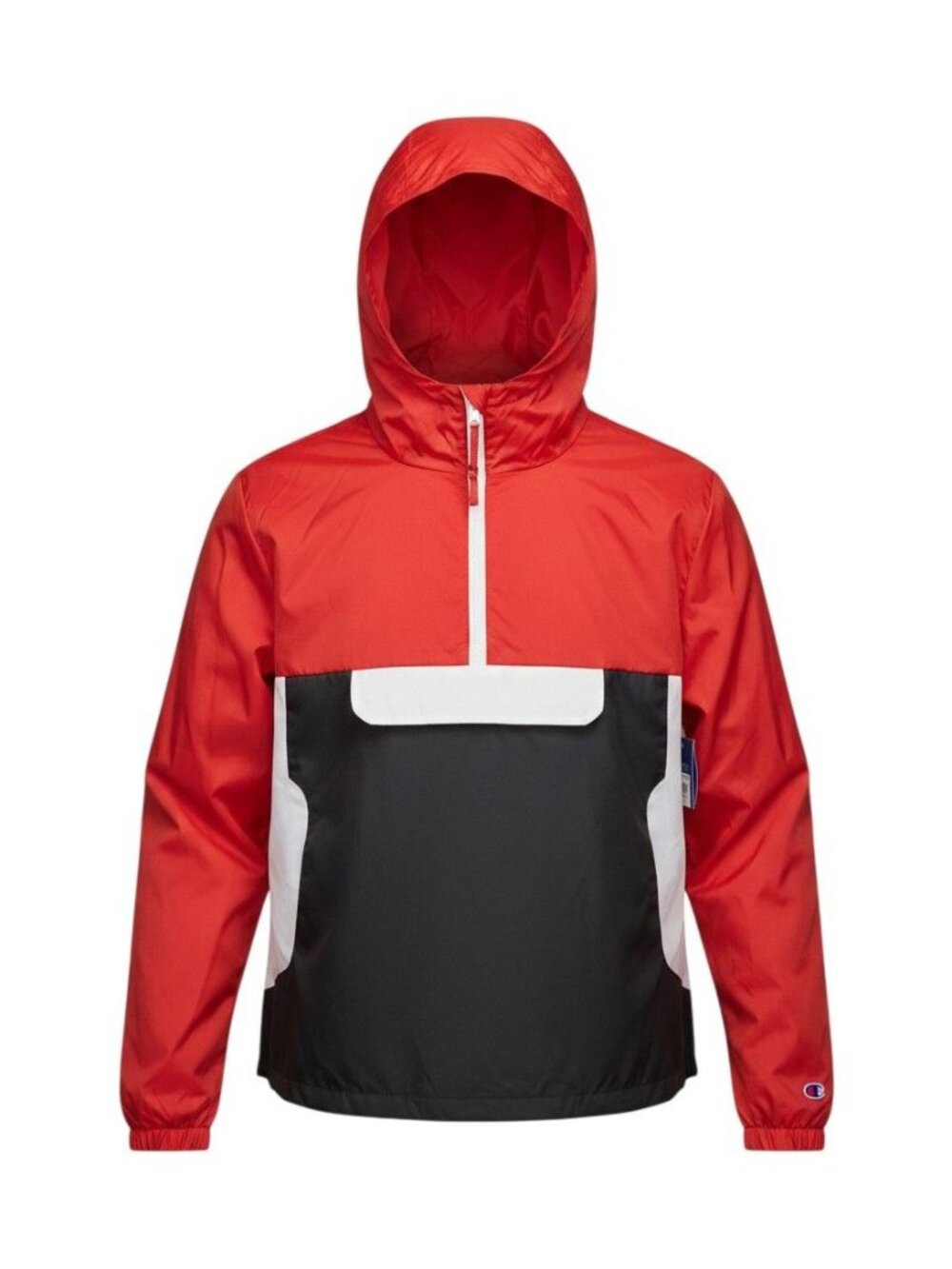 Arizona Jean Co. NWT Mens Colorblock Hooded Pullover Jacket Red/Black/White XXL
